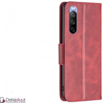 Dirbtinės odos atverčiamas dėklas su skyreliais - raudonas (Sony Xperia 10 III) Dirbtinės odos atverčiamas dėklas su skyreliais - raudonas (Sony Xperia 10 III)